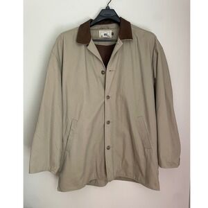Lee Authentic Apparel Men 2XL Tan‎ Barn Coat Brown Leather Collar Chore Jacket